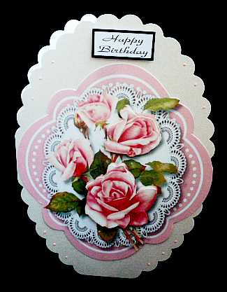 Beautiful Roses on a Quatrefoil Frame  by Diane  Hitchcox