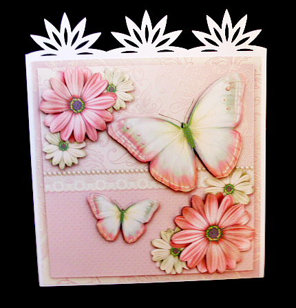 Pink Floral Flutter by Diane  Hitchcox