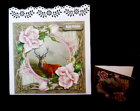 Deer and Roses by Diane  Hitchcox