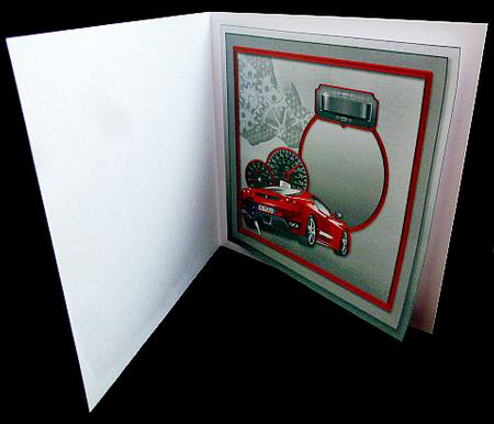 Red Ferrari Car on a Steel Surface Matching 8x8 Insert Plate by Diane  Hitchcox