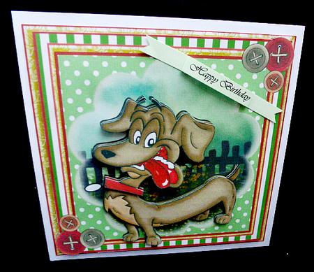 Hot Diggity Dog Card Front Kit by Diane  Hitchcox