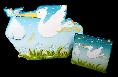 Stork Shaped Card Baby Boy 776 by Diane  Hitchcox