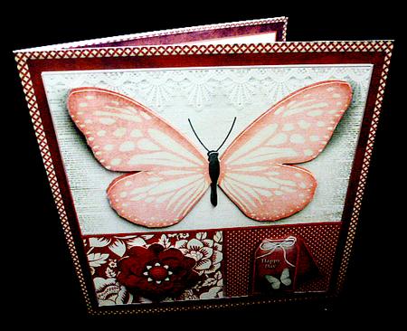 Cardtopper Butterly Themed Red 780 by Diane  Hitchcox
