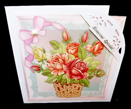 Beautiful Basket of Mixed Roses  by Diane  Hitchcox