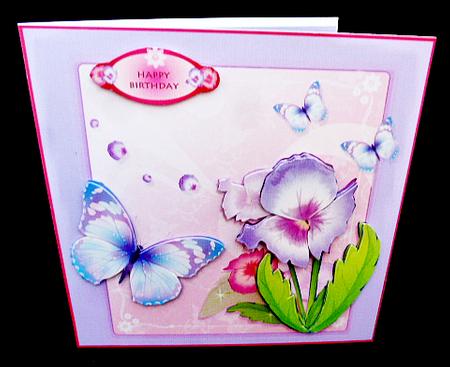Pansy and Butterflies by Diane  Hitchcox