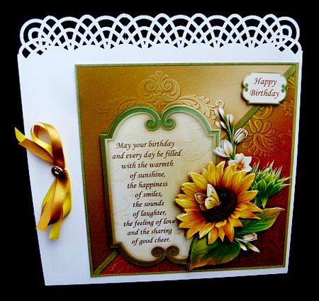 Sunflower & Verse 8x8 Birthday Decoupage Mini Kit by Diane  Hitchcox