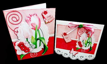 Cardtopper Tulip Spring Easter Red 791 by Diane  Hitchcox
