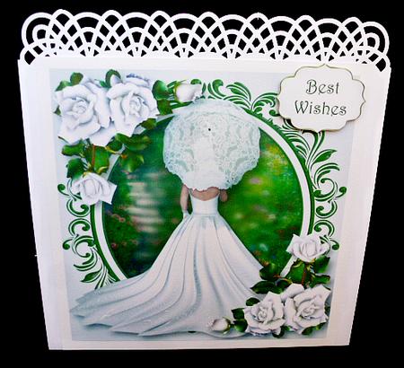Parasol & White Roses 8x8 Quick Topper by Diane  Hitchcox