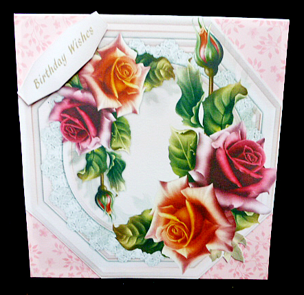 Beautiful Rose Pink Octagonal with Roses by Diane  Hitchcox