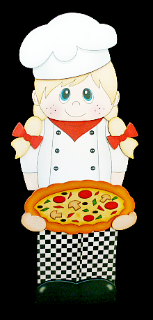 3D on the Shelf Card Kit - Little Pizza Chef Lina by Diane  Hitchcox