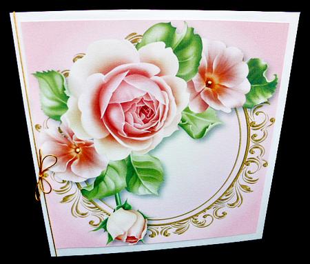 Pretty Pink Roses 8x8 Quick Topper by Diane  Hitchcox
