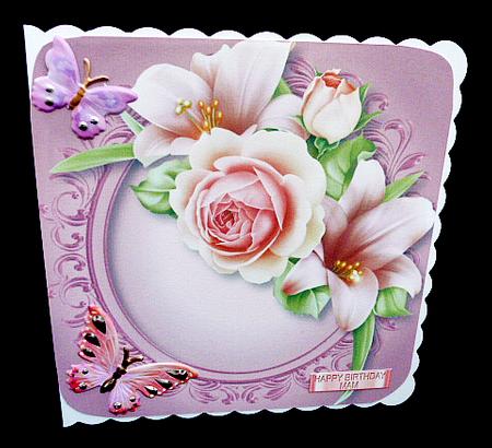 Roses & Lilies 8x8 Quick Topper by Diane  Hitchcox