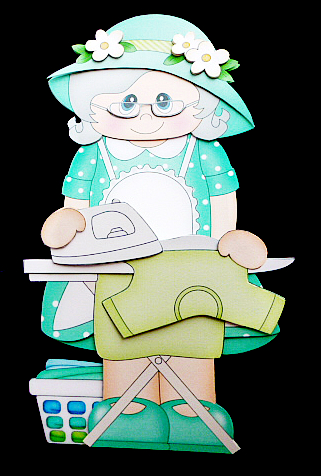 3D on the Shelf Card Kit - Gossip Galz - Ironing Ida by Diane  Hitchcox