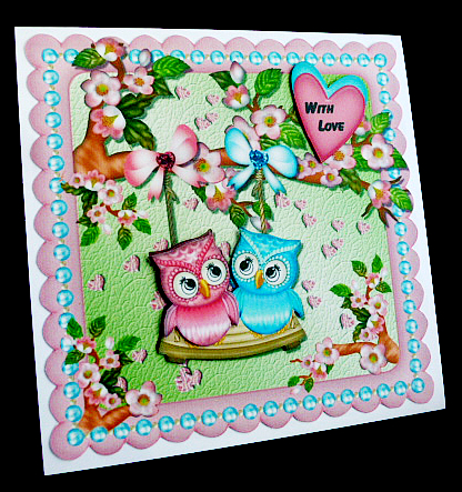 Owl Love on a Swing Mk by Diane  Hitchcox