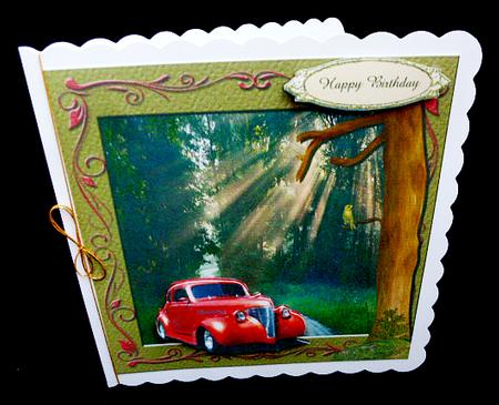 Hot Rod and Sunbeams 3D Quick Card by Diane  Hitchcox