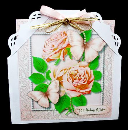 Beautiful Butterfly's and Pink Roses  by Diane  Hitchcox