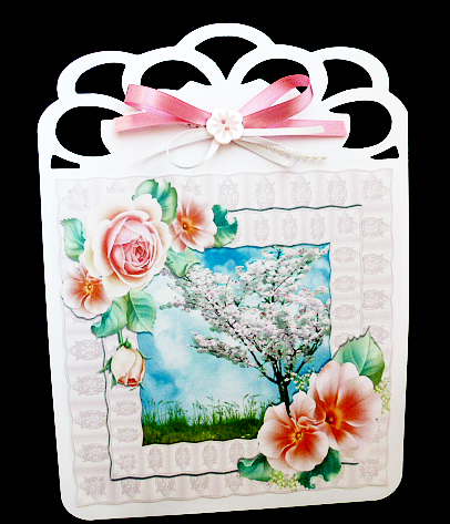 Springtime with Pretty Pink Blossoms and Roses 8x8 by Diane  Hitchcox