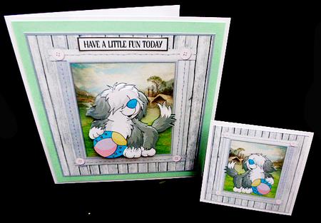 Shaggy Dog Mini Kit 7.5 Card with Decoupage by Diane  Hitchcox