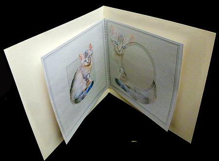 Cat on a Taupe Doily Matching 6in x 6in Insert by Diane  Hitchcox