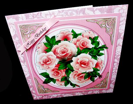 Lovely Roses on a Round Mat by Diane  Hitchcox