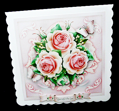 Soft Pink Vintage Roses Card Mini Kit by Diane  Hitchcox