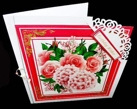 Beautiful Pink Roses on a Hot Pink Frame  by Diane  Hitchcox