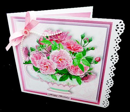 Pink Flowers for Mum by Diane  Hitchcox
