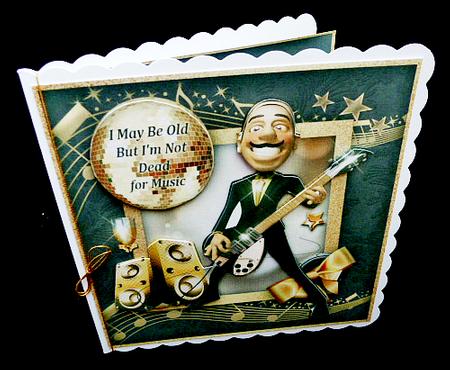 Men with Guitar Card Mini Kit by Diane  Hitchcox