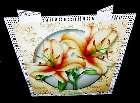 Beautiful Peach Lilies 8x8 Quick Topper by Diane  Hitchcox