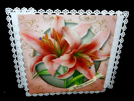 Beautiful Pink Lilies 8x8 Quick Topper by Diane  Hitchcox
