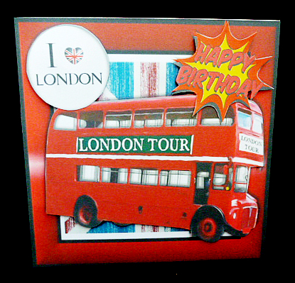 The Red London Tour Bus 8x8 Mini Kit by Diane  Hitchcox