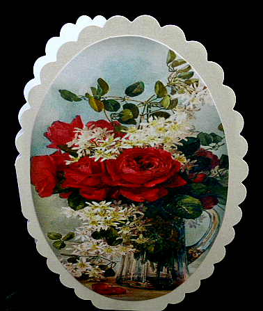 2 Oval Red Rose Toppers by Diane  Hitchcox