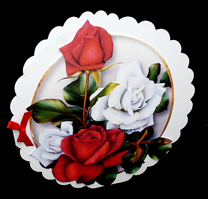 Beautiful Pink & White Roses 8x8 Quick Topper by Diane  Hitchcox