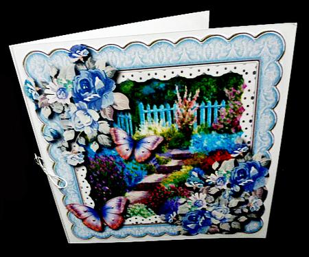 Lovely Garden Scene with Pink Butterfly's by Diane  Hitchcox