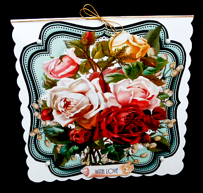 Lovely Mixed Roses on a Double Mat by Diane  Hitchcox