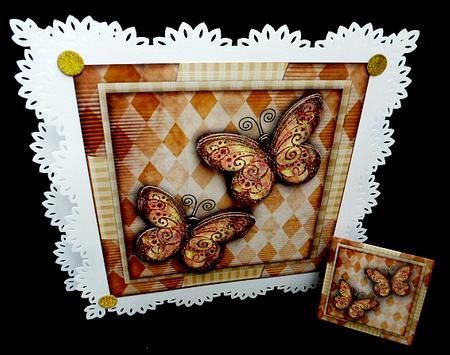 Beautiful Butterflies Glitter Brown by Diane  Hitchcox