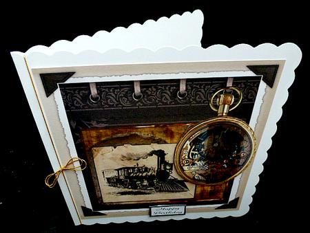 Vintage Steamtrain with Decoupage by Diane  Hitchcox