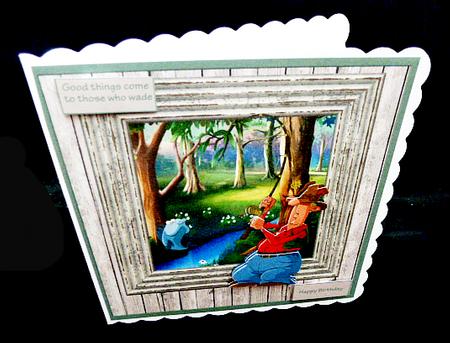A Good Day for Fishing 8x8 Card with Decoupage by Diane  Hitchcox