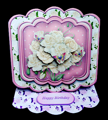 Ivory Roses - Stacked Layer Easel Card Mini Kit by Diane  Hitchcox