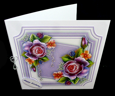 8x8 , Lilac Roses and Fruits  by Diane  Hitchcox