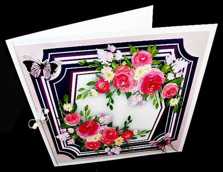 Lovely Roses on a Lilac Mat  by Diane  Hitchcox