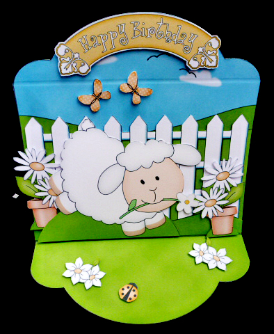 3D Cute Little Lamb Pop Up Front Card Kit by Diane  Hitchcox