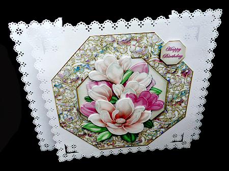 Magnolia Bouquet Large Octagonal Card Kit by Diane  Hitchcox