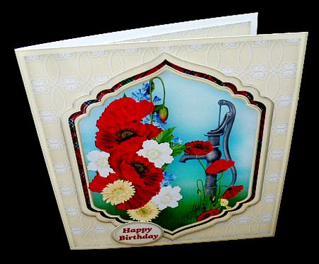 Water Pump and Poppies - Shaped Layers Card Mini Kit by Diane  Hitchcox