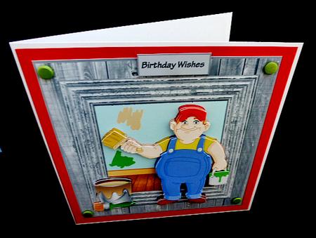 The Painter 7.5x7.5 Card with Decoupage by Diane  Hitchcox