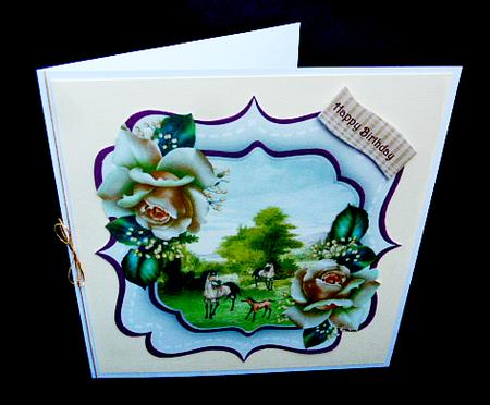 Beautiful Roses and Scene  by Diane  Hitchcox
