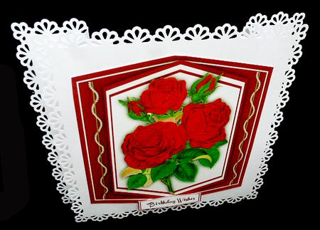 Beautiful Red Roses and Pearls  by Diane  Hitchcox