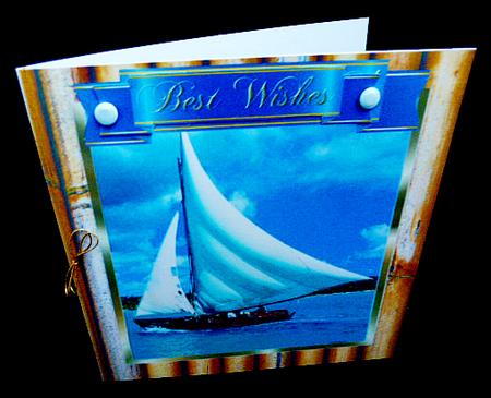 Sail Away Men Boat Card Decoupage by Diane  Hitchcox