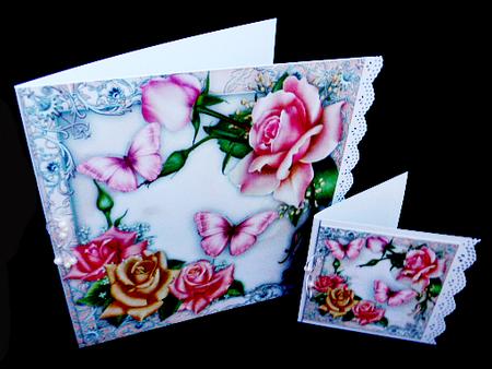 Beautiful Downton Roses and Butterfly's by Diane  Hitchcox