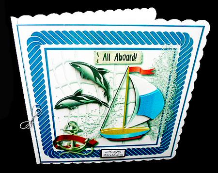 All Aboard Sailboat Card Topper by Diane  Hitchcox
